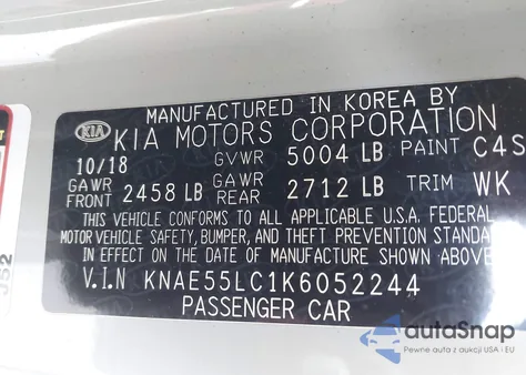 2019 Kia Stinger Gt2 из США, поврежденный, VIN KNAE55LC1K6052244